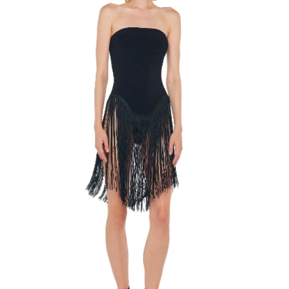 NORMA KAMALI 18" FRINGE BISHOP DRESS